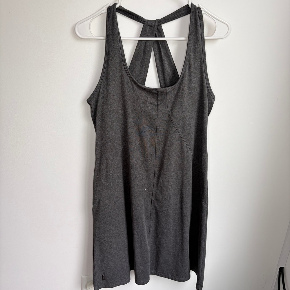 Lole Athletic Dress Size M Sporty Gray Crisscross Back Pocket Activewear Mini